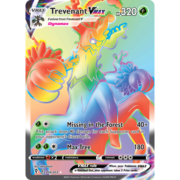 Pokemon Trevenant VMAX (Secret) (206) Lightly Played Holofoil