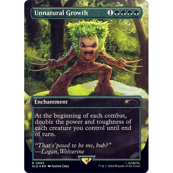 Magic: The Gathering Unnatural Growth (Rainbow Foil) (865) Lightly Played Foil
