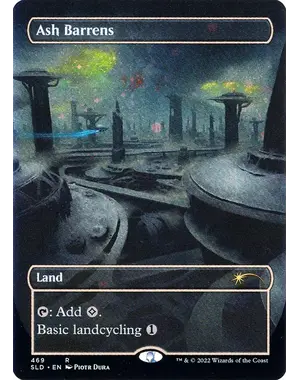 Magic: The Gathering Ash Barrens (Borderless) (Galaxy Foil) (469) Lightly Played Foil