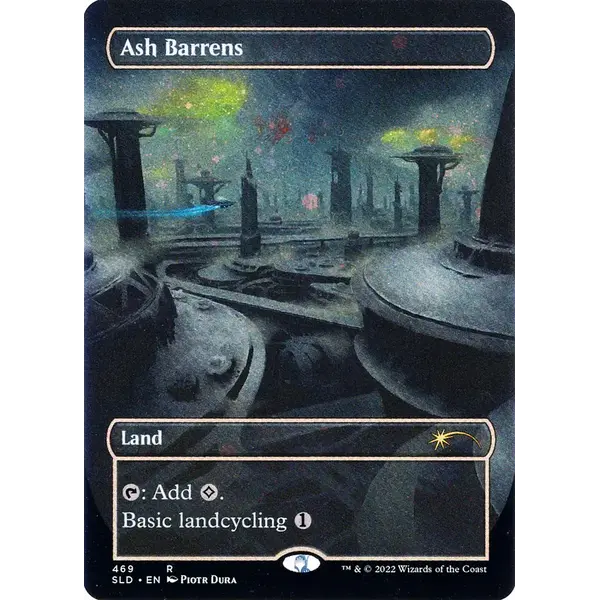 Magic: The Gathering Ash Barrens (Borderless) (Galaxy Foil) (469) Lightly Played Foil