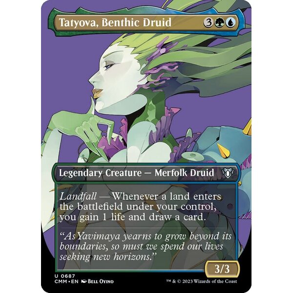 Magic: The Gathering Tatyova, Benthic Druid (Borderless) (687) Lightly Played Foil