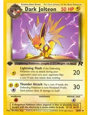 Pokemon Dark Jolteon (038) UNL Moderately Played