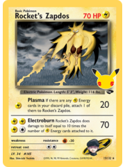 Pokemon Rocket's Zapdos (015) Lightly Played Holofoil