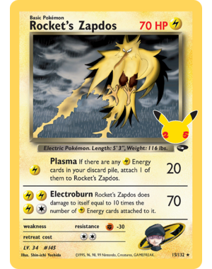 Pokemon Rocket's Zapdos (015) Lightly Played Holofoil