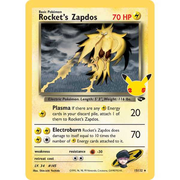 Pokemon Rocket's Zapdos (015) Lightly Played Holofoil
