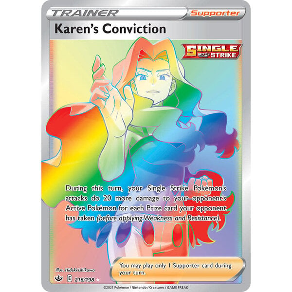 Pokemon Karen's Conviction (Secret) (216) Near Mint Holofoil