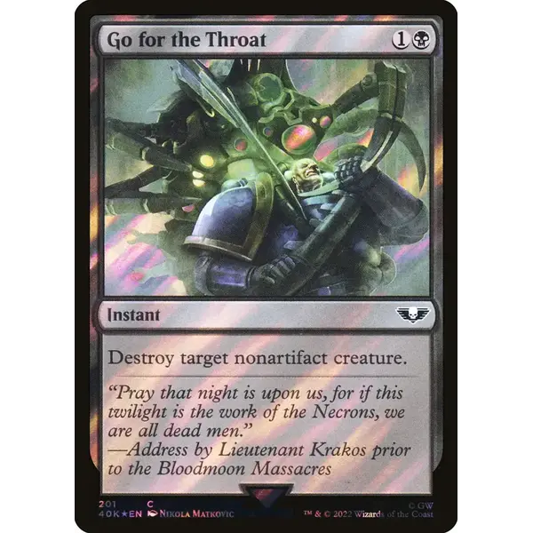 Magic: The Gathering Go for the Throat (Surge Foil) (201) Lightly Played Foil