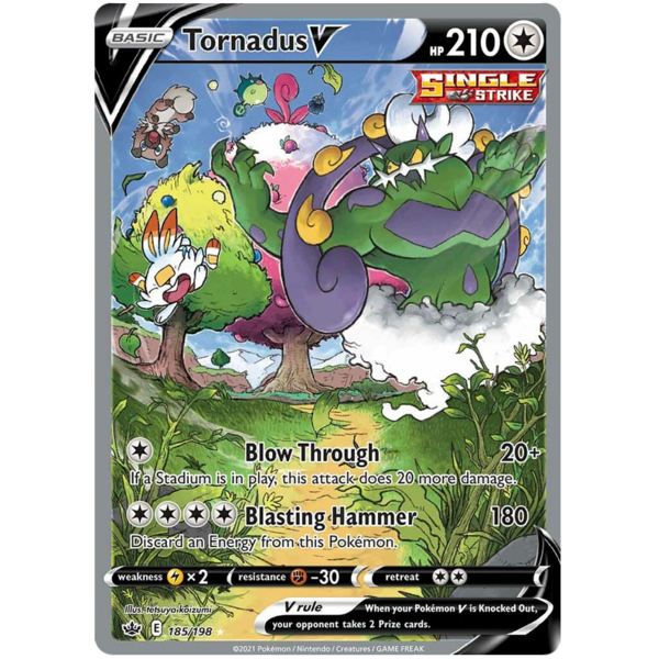 Pokemon Tornadus V (Alternate Full Art) (185) Near Mint Holofoil