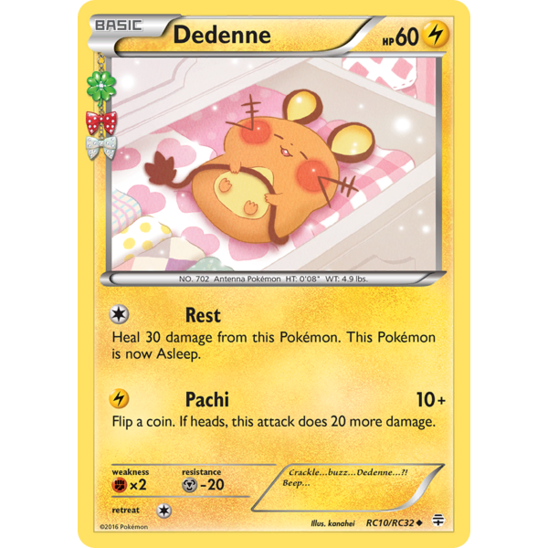 Pokemon Dedenne (RC10) Lightly Played Holofoil