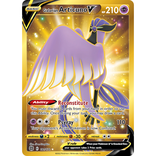 Pokemon Galarian Articuno V (Secret) (181) Near Mint Holofoil