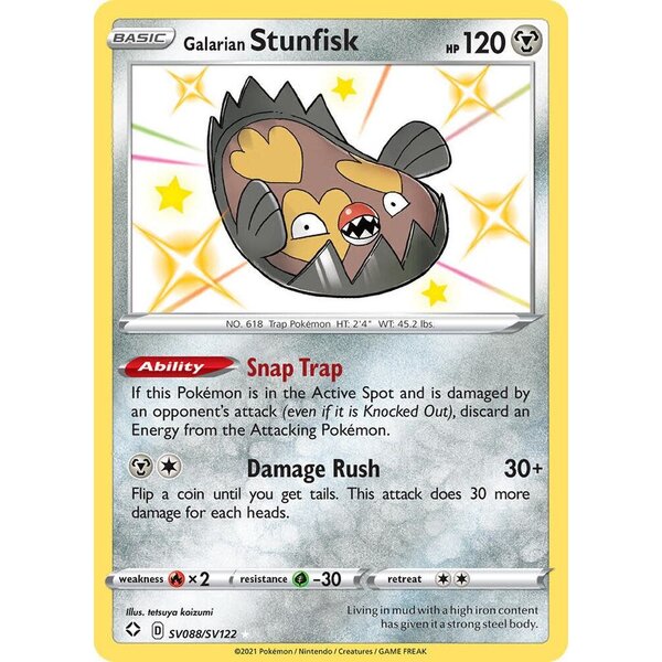 Pokemon Galarian Stunfisk (SV088) Lightly Played Holofoil