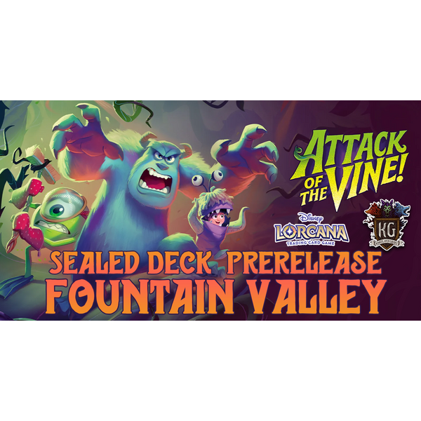 Disney Lorcana 7/19/26 Fountain Valley Lorcana Attack of the Vine! Sealed Prerelease Event Sunday 12 PM