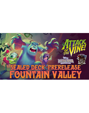 Disney Lorcana 7/20/26 Fountain Valley Lorcana Attack of the Vine! Sealed Prerelease Event Monday 630 PM