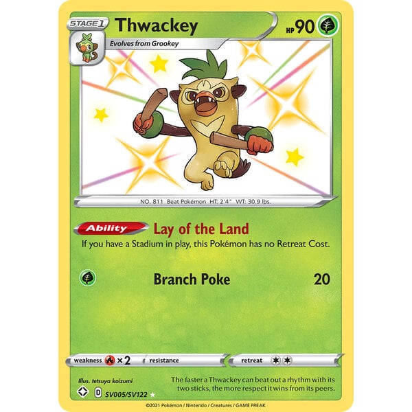 Pokemon Thwackey (SV005) Lightly Played Holofoil