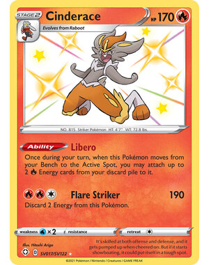 Pokemon Cinderace (SV017) Lightly Played Holofoil