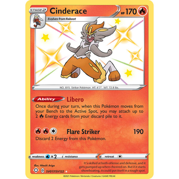 Pokemon Cinderace (SV017) Lightly Played Holofoil