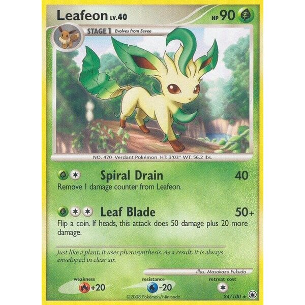 Pokemon Leafeon (024) Damaged Reverse Holofoil