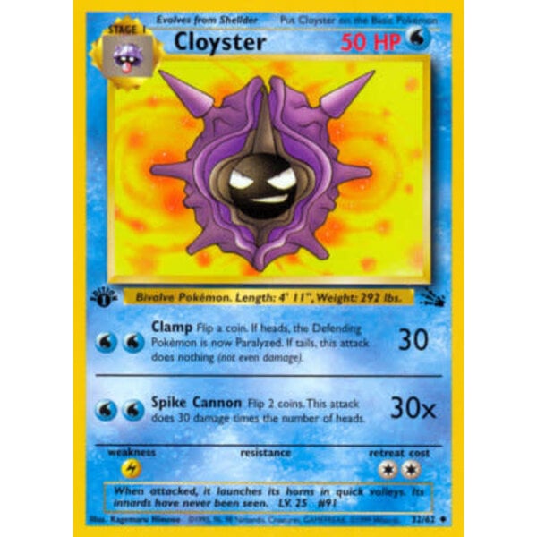 Pokemon Cloyster (032) 1st ED Lightly Played