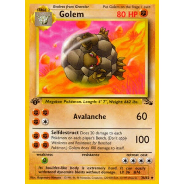 Pokemon Golem (036) 1st ED Lightly Played
