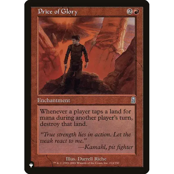 Magic: The Gathering Price of Glory (214) Lightly Played