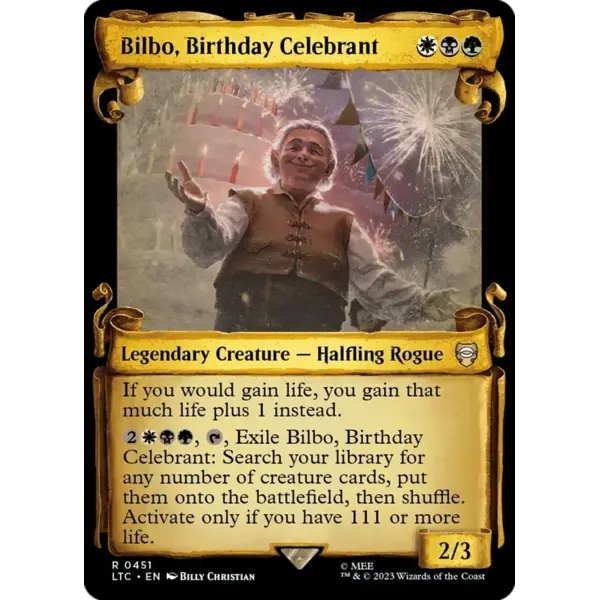 Magic: The Gathering Bilbo, Birthday Celebrant (Showcase) (451) Lightly Played Foil