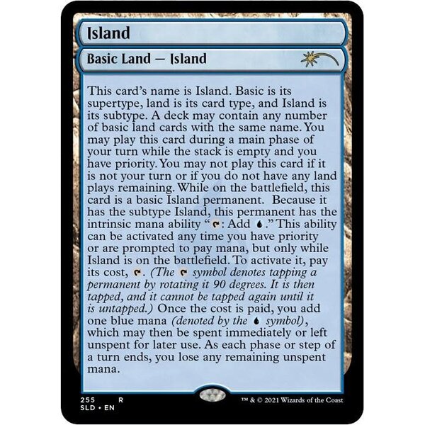 Magic: The Gathering Island (Full-Text Lands) (255) Lightly Played Foil