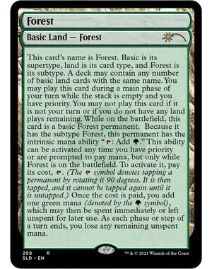 Magic: The Gathering Forest (Full-Text Lands) (258) Lightly Played Foil