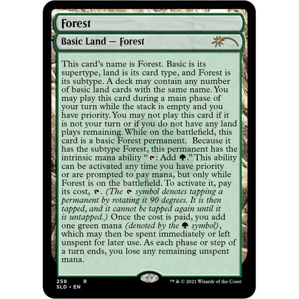 Magic: The Gathering Forest (Full-Text Lands) (258) Lightly Played Foil