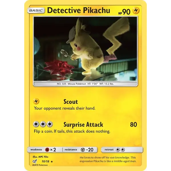 Pokemon Detective Pikachu (010) Moderately Played Holofoil