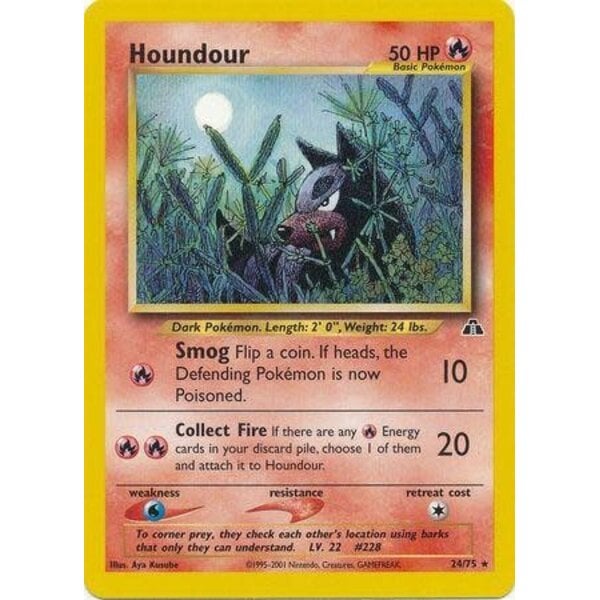 Pokemon Houndour (005) Unlimited Damaged Holofoil
