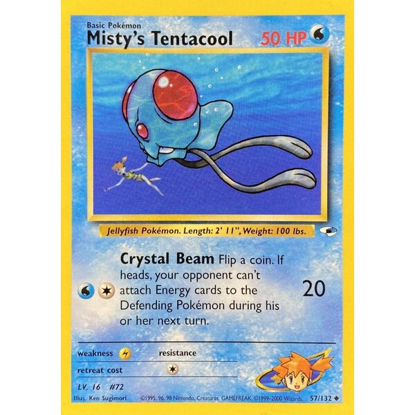 Pokemon Misty's Tentacool (057) UNL Moderately Played