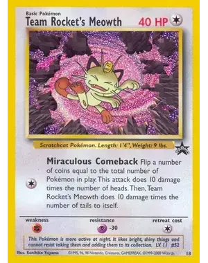Pokemon Team Rocket's Meowth (018) Lightly Played