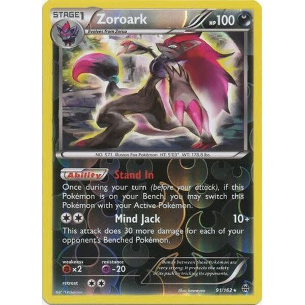 Pokemon Zoroark (091) Moderately Played Reverse Holofoil