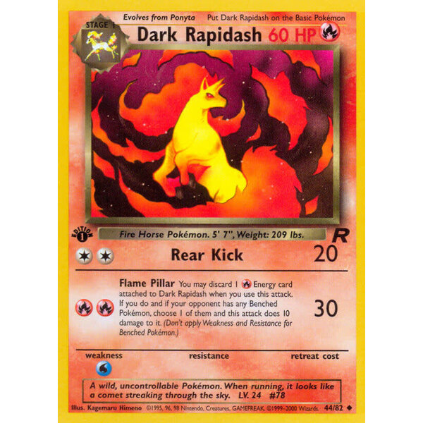 Pokemon Dark Rapidash (044) 1st ED Lightly Played