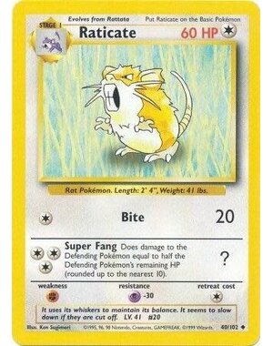 Pokemon Raticate (040) Lightly Played