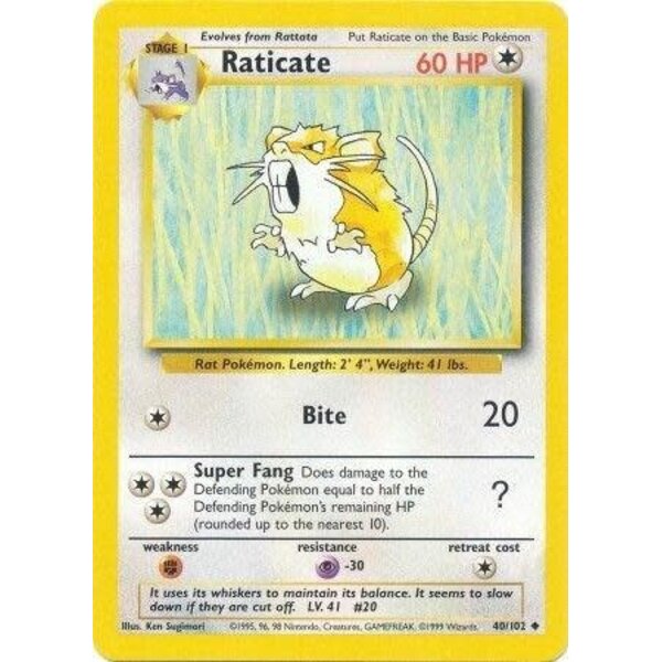 Raticate (040) UNL Lightly Played
