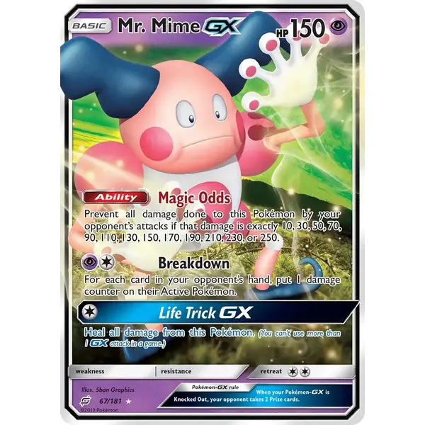 Pokemon Mr. Mime GX (067) Lightly Played Holofoil