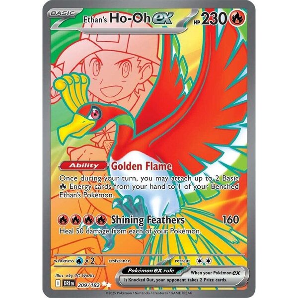 Pokemon Ethan's Ho-Oh ex (209) Lightly Played Holofoil