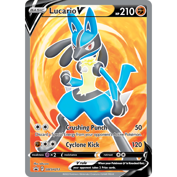 Pokemon Lucario V (SWSH213) Lightly Played Holofoil