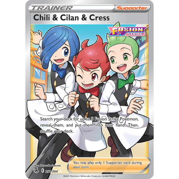 Pokemon Chili & Cilan & Cress (Full Art) (258) Lightly Played Holofoil