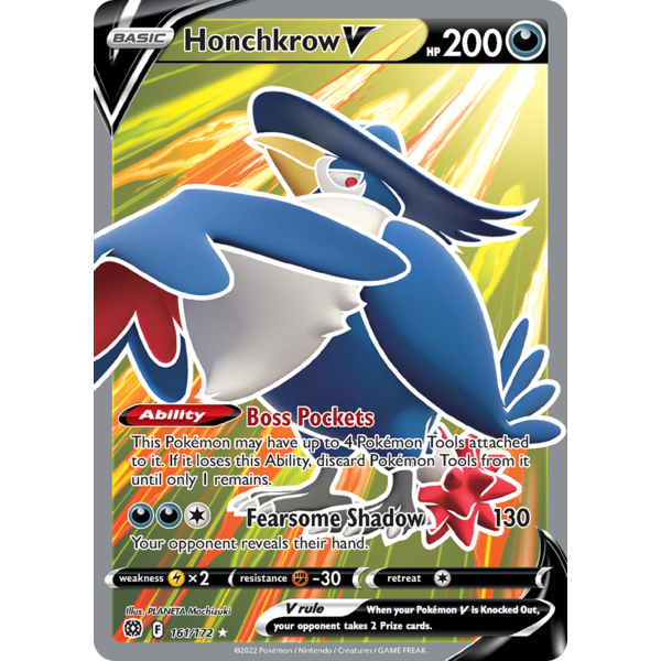 Pokemon Honchkrow V (Full Art) (161) Lightly Played Holofoil