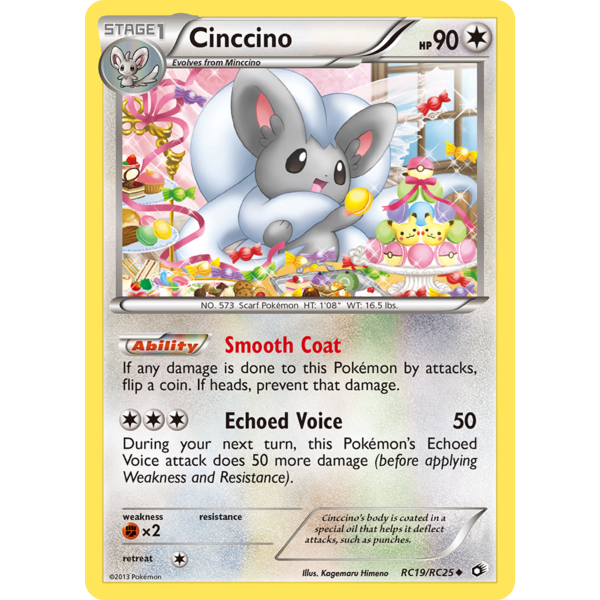 Pokemon Cinccino (RC19) Moderately Played Holofoil