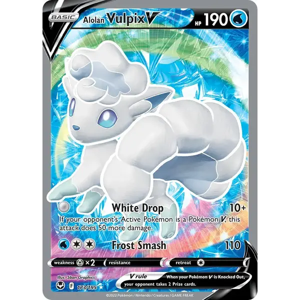 Pokemon Alolan Vulpix V (Full Art) (173) Lightly Played Holofoil