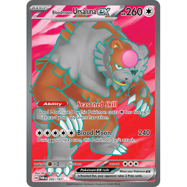 Pokemon Bloodmoon Ursaluna ex (202) Lightly Played Holofoil