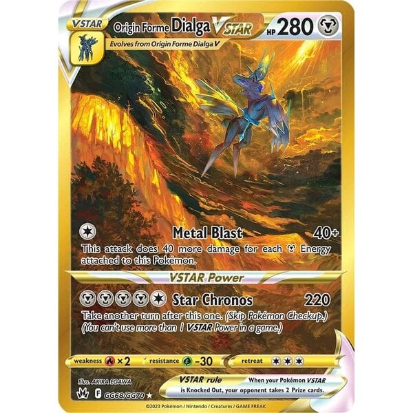 Pokemon Origin Forme Dialga VSTAR (Secret) (GG68) Damaged Holofoil