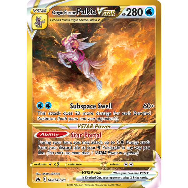 Pokemon Origin Forme Palkia VSTAR (Secret) (GG67) Damaged Holofoil