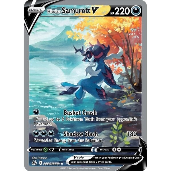 Pokemon Hisuian Samurott V (GG51) Near Mint Holofoil