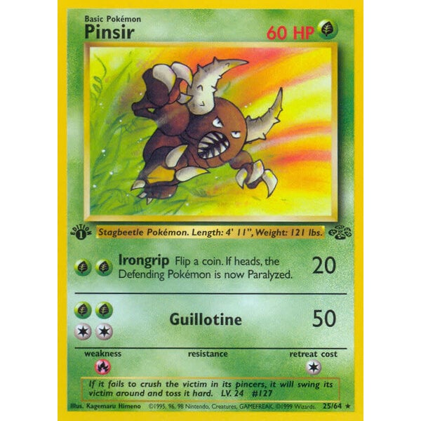 Pokemon Pinsir (025) 1st ED Moderately Played