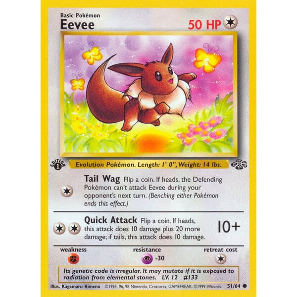 Pokemon Eevee (051) 1st ED Moderately Played