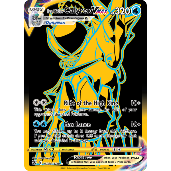 Pokemon Ice Rider Calyrex VMAX (Secret) (TG29) Lightly Played Holofoil